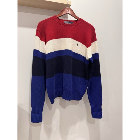 Polo by Ralph Lauren Other - Vintage Polo Ralph Lauren America USA Striped Crew Neck Sweater Mens Medium